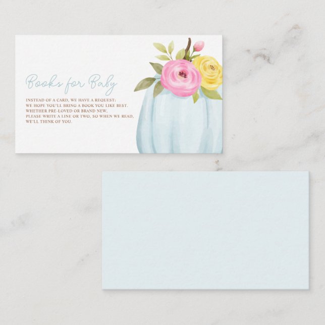 Carte D'accompagnement Petit Baby shower Citrouille (Devant / Derrière)
