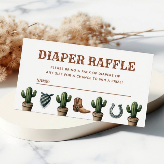 Carte D'accompagnement Petit Baby shower Cowboy Déchets Raffle (Créateur téléchargé)