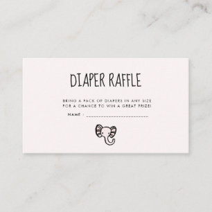 Carte D'accompagnement Petit Baby shower d'éléphant rose pâle tombole