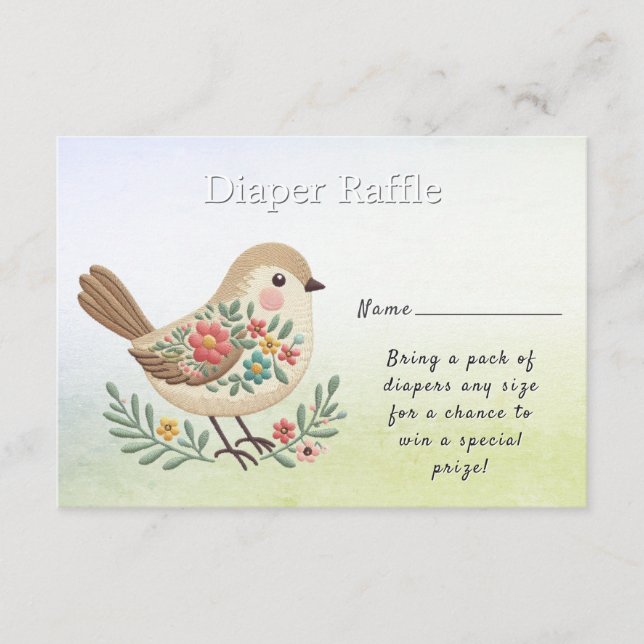 Carte D'accompagnement Petit Baby shower Floral d'or (Devant)