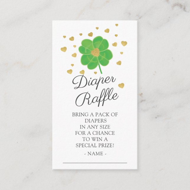 Carte D'accompagnement Petit Baby shower Shamrock de couches (Devant)