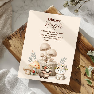 Carte D'accompagnement Petit bébé Boho Woodland Diapper Raffle