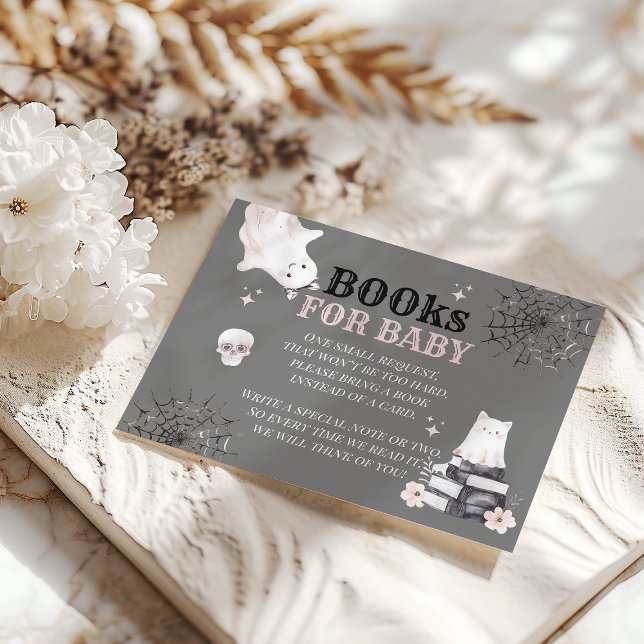 Carte D'accompagnement Petit Boo Cute Ghost Halloween Baby Girl Douche (Créateur téléchargé)