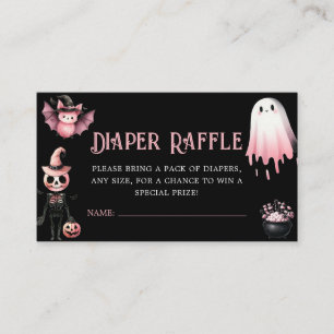 Carte D'accompagnement Petit Boo rose Halloween Baby shower Déchets Raffe