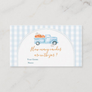 Carte D'accompagnement Petit Camion bleu Citrouille En vichy combien de b