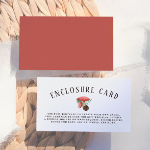 Carte D'accompagnement Petit Champignon Enclosure pour Baby Shower en F