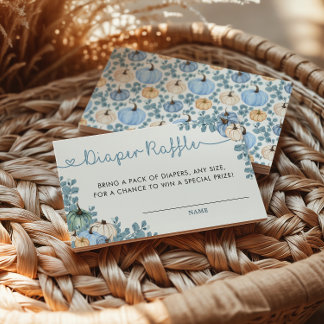 Carte D'accompagnement Petit Citrouille Bleu doux Raffle de couche d'auto