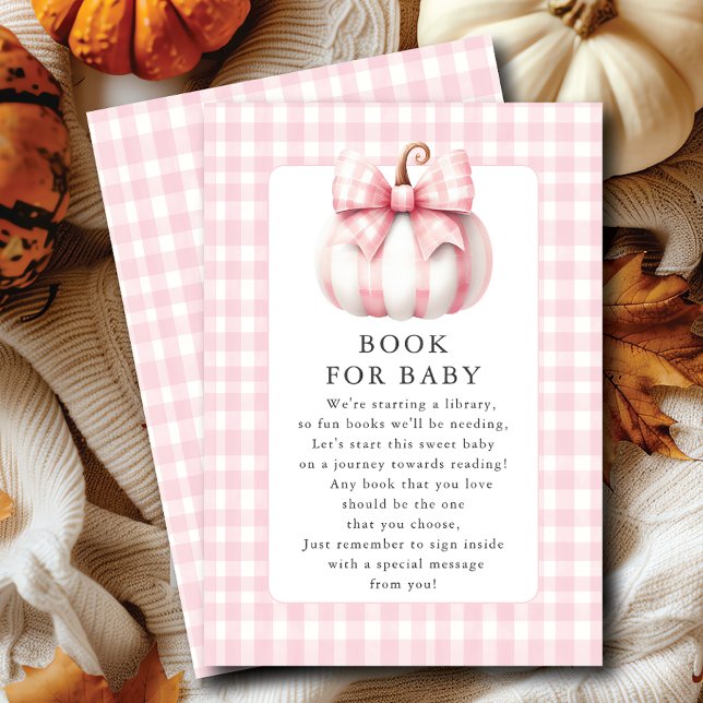 Carte D'accompagnement Petit Citrouille Pink En vichy Livre pour Baby Car (Créateur téléchargé)