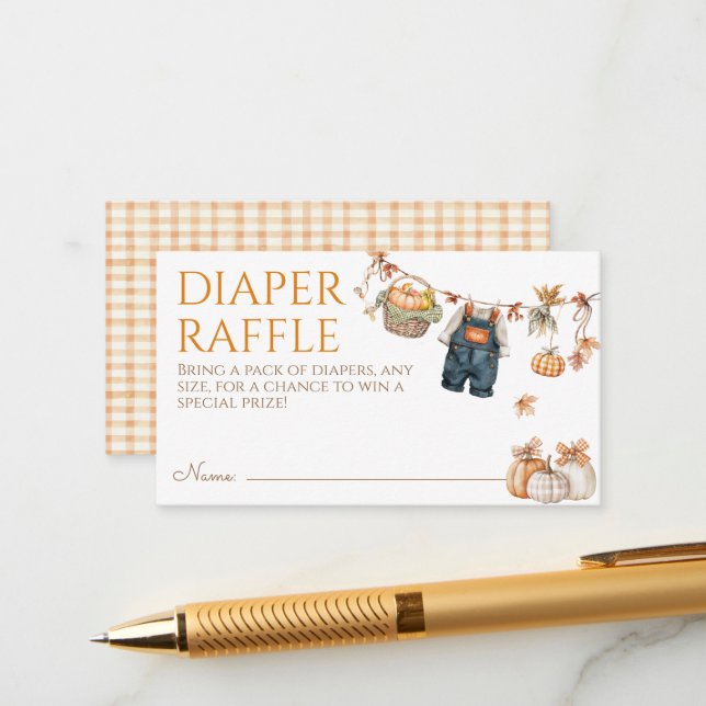 Carte D'accompagnement Petit Citrouille Rustique Baby shower Déchets Raff (Devant/Arrière en situation)