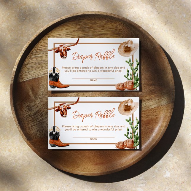 Carte D'accompagnement Petit Cow-boy Western Rodeo Déchets Raffle (Créateur téléchargé)