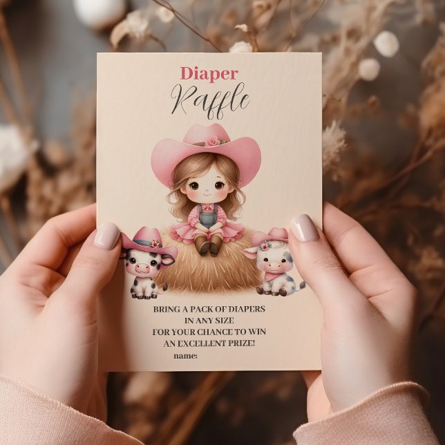 Carte D'accompagnement Petit fille Western Baby Girl Diapper Raffer (Créateur téléchargé)