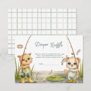 Carte D'accompagnement Petit Pêcheur Rustique Reel Diaper Raffle