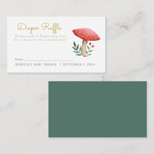 Carte D'accompagnement Petit raffe de la couche de champignon rouge (Devant / Derrière)