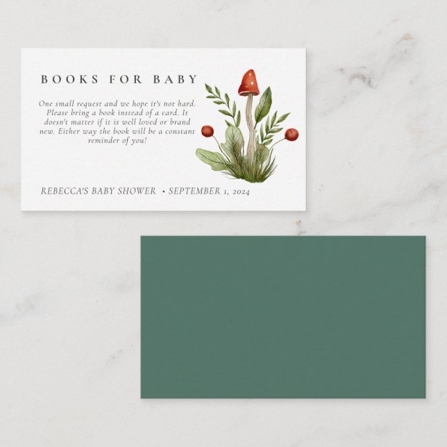 Carte D'accompagnement Petit raffe de la couche de champignon rouge (Devant / Derrière)