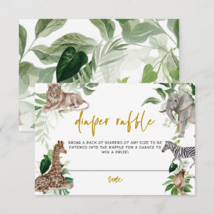 Carte D'accompagnement Petit sauvage un safari Baby shower Déchets Raffle