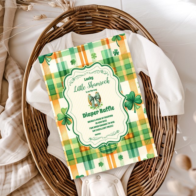 Carte D'accompagnement Petit Shamrock vert Lucky Diapper Raffle (Créateur téléchargé)