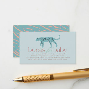 Carte D'accompagnement Petit Tigre moderne Baby shower bleu demande de ré