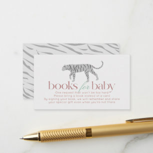 Carte D'accompagnement Petit Tigre moderne gris Baby shower demande de ré