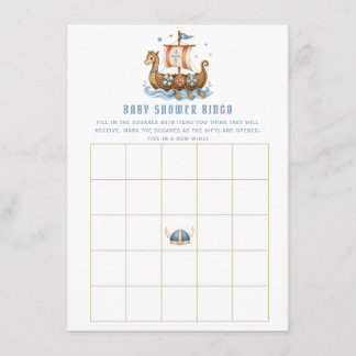 Carte D'accompagnement Petit Viking Sucré | Jeu de Bingo pour Baby Shower