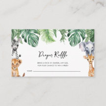Petit Wild One Safari Baby shower Déchets Raffle