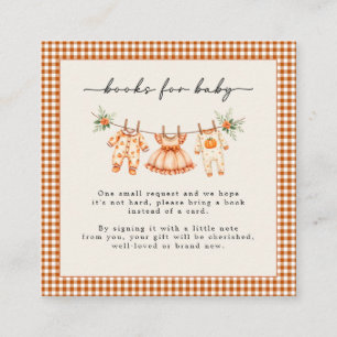 Carte D'accompagnement Petite Citrouille arrive Baby Shower Gingham