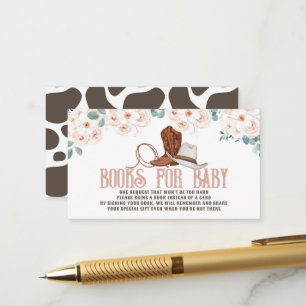 Carte D'accompagnement Petite Cowgirl Floral Western Livres pour Bébé