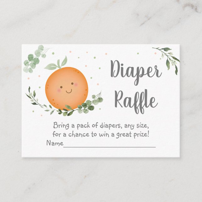 Carte D'accompagnement Petite Cutie Clémentine Baby shower Déchets Raffle (Devant)