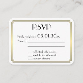 Carte D'accompagnement Petite Gatsby Arte Déco Gold Wedding RSVP