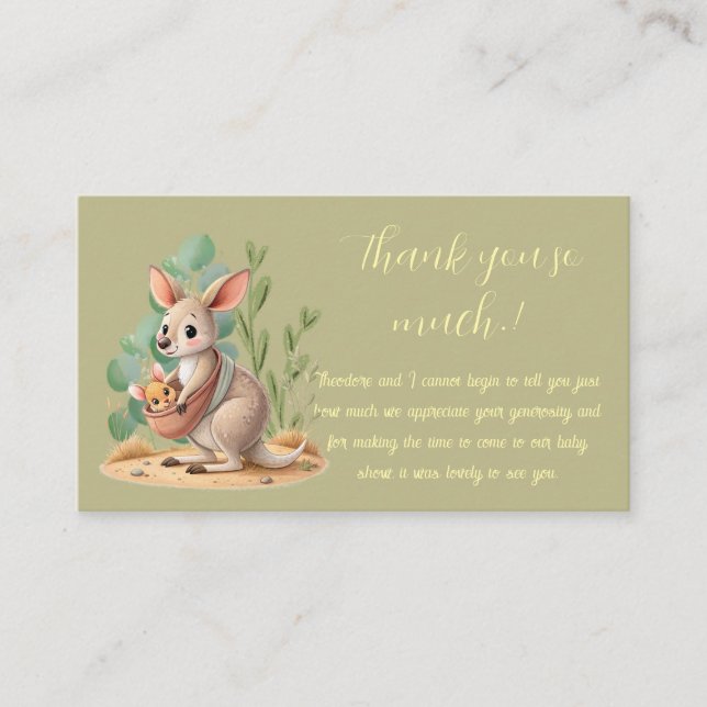 Carte D'accompagnement Petite Joey Baby shower Merci (Devant)