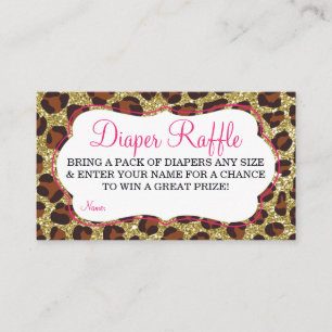 Carte D'accompagnement Petite Madame Diaper Raffle Ticket, guépard, rose