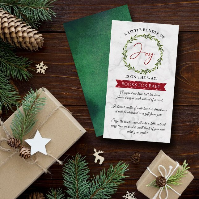 Carte D'accompagnement Petite Offre De Joie Baby shower De Noël Livre (Créateur téléchargé)