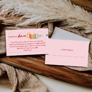 Carte D'accompagnement Petite Présentation de Douche Boulette Rose Baby S