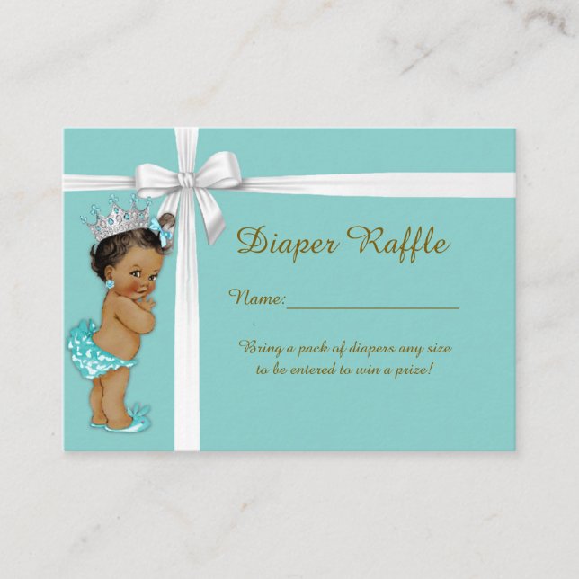 Carte D'accompagnement Petite Princesse Diaper Raffle Billets menthe (Devant)