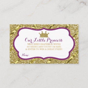 Carte D'accompagnement Petite princesse Diaper Raffle Ticket, parties