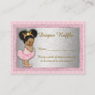 Carte D'accompagnement Petite princesse Diaper Raffle Tickets, argent