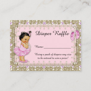 Carte D'accompagnement Petite princesse Diaper Raffle Tickets, balerina
