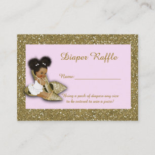 Carte D'accompagnement Petite princesse Diaper Raffle Tickets, Etnic 2