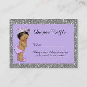 Carte D'accompagnement Petite princesse Diaper Raffle Tickets, Etnic 3