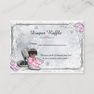 Carte D'accompagnement Petite princesse Diaper Raffle Tickets, gris