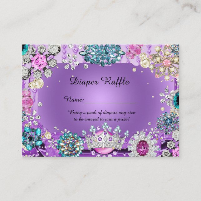 Carte D'accompagnement Petite princesse Prince Diaper Raffle Billets, pur (Devant)