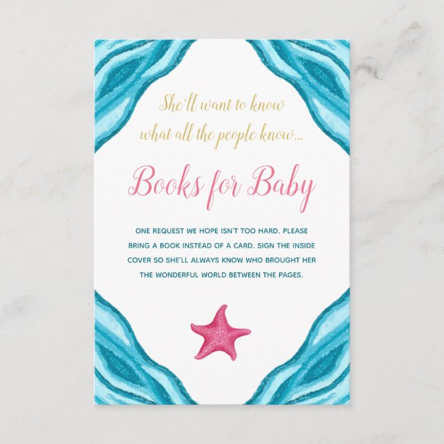 Carte D'accompagnement Petite Sirène Livres Nautiques Pour Bébé (Devant)