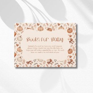 Carte D'accompagnement Petites feuilles de citrouille Livres d'automne po