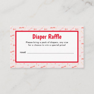 Carte D'accompagnement Petites Valentines adorées Raffle de couches