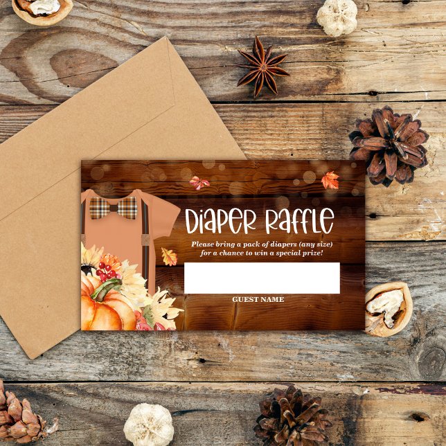 Carte D'accompagnement Petits Baby showers Citrouilles Raffle Tickets (Créateur téléchargé)