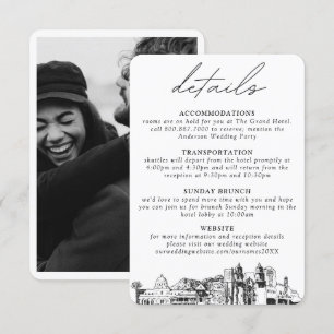 Carte D'accompagnement Petits détails verticaux du Mariage Tucson