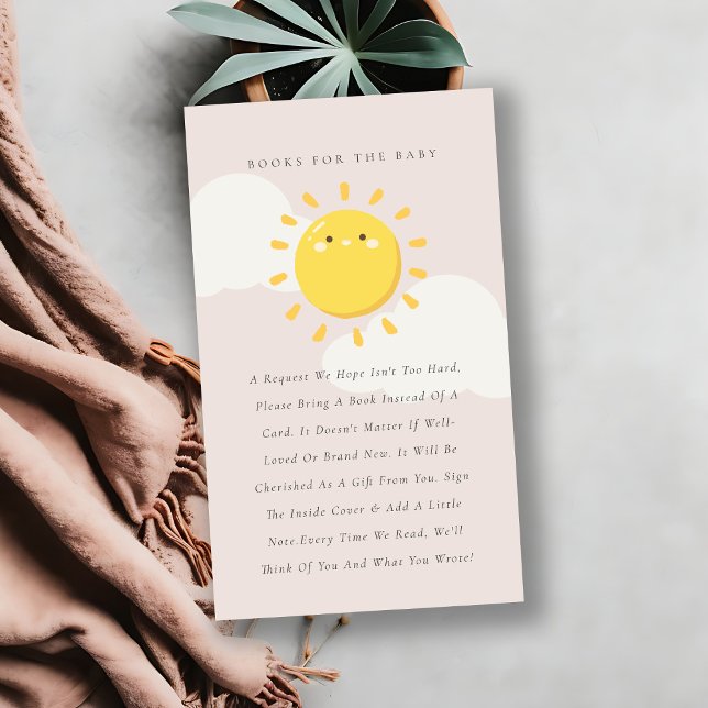 Carte D'accompagnement Petits livres Blush Sunshine pour le Baby shower (Créateur téléchargé)