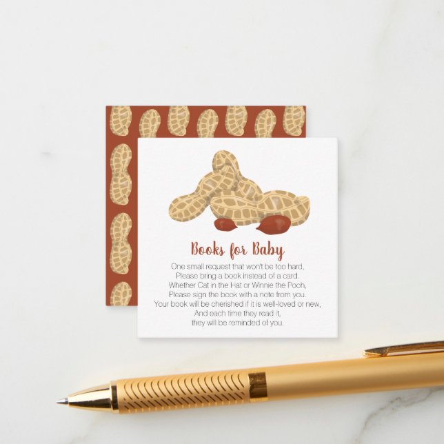 Carte D'accompagnement Petits livres d'arachide pour bébé (Devant/Arrière en situation)