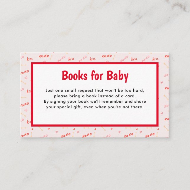 Carte D'accompagnement Petits livres de la Saint-Valentin pour bébé (Devant)