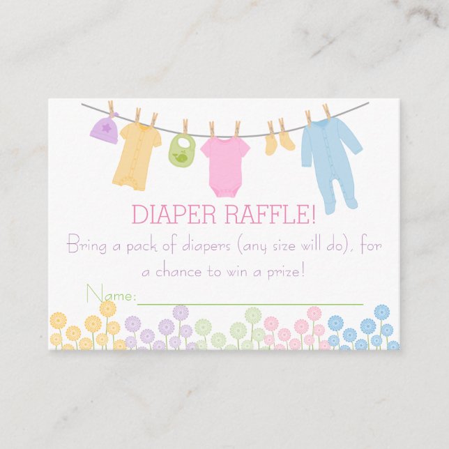 Carte D'accompagnement Petits vêtements Baby shower Repas de couches Bill (Devant)