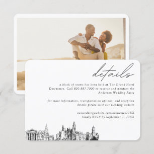 Carte D'accompagnement Philadelphia Mariage Hotel Détails du bloc de cham